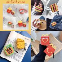 卍✚ 3D Cute Protection Cover For Airpods McDonalds hamburger Chicken Box Earphone Cases For Airpods 1/2 Funny Silicone Headphone bo