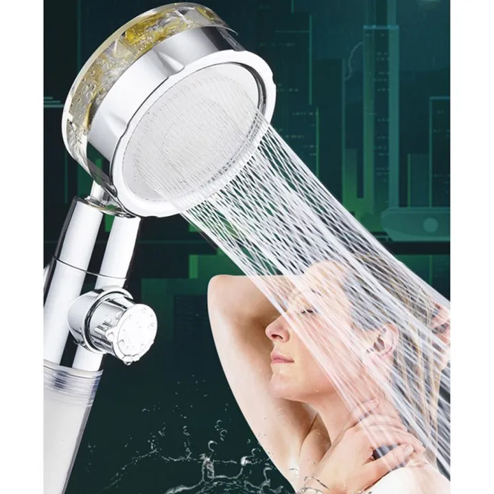 High Pressure Turbo Shower Head 360° Rotated Powerful Water Saving Hand