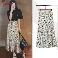 【CC】✣♀  Temperament Skirts 2020 All-Match Streetwear Leopard Elastic Waist Ruffled Skirt Flhjlwoc Vestido