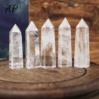 4 8CM Clear Quartz Column Natural White Crystal Quartz Crystal Point Healing Hexagonal Wand Treatment Stone