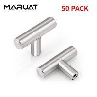 【YD】 MARUAT-aço inoxidável armário de cozinha puxa Dresser botões único furo níquel escovado estilo Euro 50 Pack