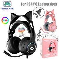 RGB Light Gamer Headphones Cat Ears Gaming Headphones With Mic HD Noise Canceling Over-Ear For PC Laptop For Kids Women Gifts