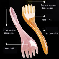 youyuanbai2 เรซินขี้ผึ้งหัวนวดหวีนวด Gua Sha Stick เครื่องมือหวีห้ากรงเล็บ