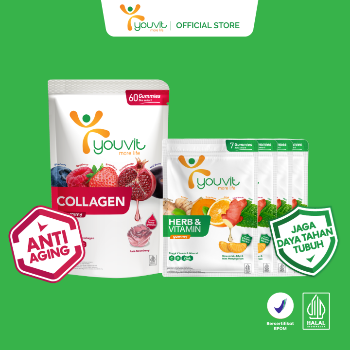 [Bundle Awet Muda & Sehat] Youvit Collagen untuk cegah penuaan dini