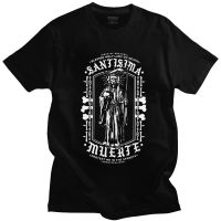 Santa Muerte T Shirt Men Short Sleeved Cotton Tshirt Hop Of Holy Death Mexican Skull Tee Gildan