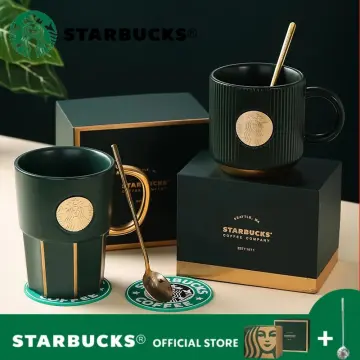 200ML Mini Starbucks Cup Ceramic Coffee Cups With Spoon Couple Mugs  Children Milk Mug Gift Products Retail Packing Box