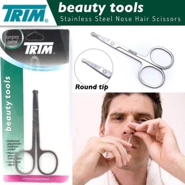 ถูกและดี??Trim Nose Hair Scissors กรรไกรตัดขนจมูก ปลายกลมกันบาด สแตนเลส