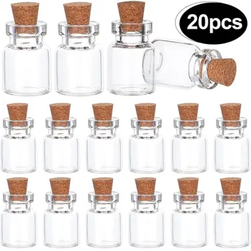 10pcs Mini Small Glass Bottles With Clear Cork Stopper Jars-Taobao