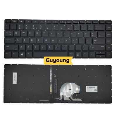 YJX Backlight US แป้นพิมพ์แล็ปท็อปภาษาอังกฤษสำหรับ HP Probook 440 G6 445 G6 445R G6 440 G7 445 HSN-Q15C HSN-Q24C HSN-Q21C L44589-031