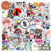 MUYA 50Pcs Gintama ญี่ปุ่นสติกเกอร์ลายอะนิเมะสำหรับแล็ปท็อป Journal สติกเกอร์ไวนิลกันน้ำสติกเกอร์การ์ตูนสำหรับเด็ก