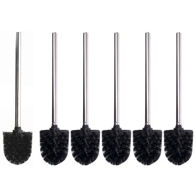 1 Pcs Stainless Steel WC Bathroom Cleaning Toilet Brush Black Head &amp; 5 Pcs Stainless Steel Toilet Brush Toilet Brush