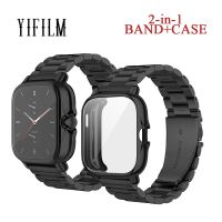 2in1 Case Strap For Amazfit Bip S Lite U Band GTS 3 2 Mini Bracelet With Case Screen Protector Stainless Steel Watch Strap