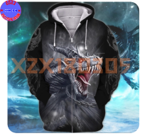 【xzx180305】Personalized Name Galaxy Dragon And Wolf - 3D Printed Pullover Hoodie 8