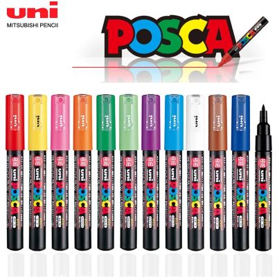 【CC】 1PCS Posca Paint Marker PC-1M 21 Colors 0.7mm  Extra NibAcrylic Painting Marking Graffiti Pens