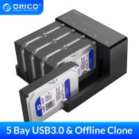 ORICO แท่นวางมือถือฮาร์ดไดรฟ์5ช่อง SATA เป็น USB 3.0แท่นอุปกรณ์เชื่อมต่อฮาร์ดดิสแท่นวางมือถือกับฟังก์ชั่นคัดลอกออฟไลน์สำหรับ2.5/3.5นิ้ว Hdd/ SSD