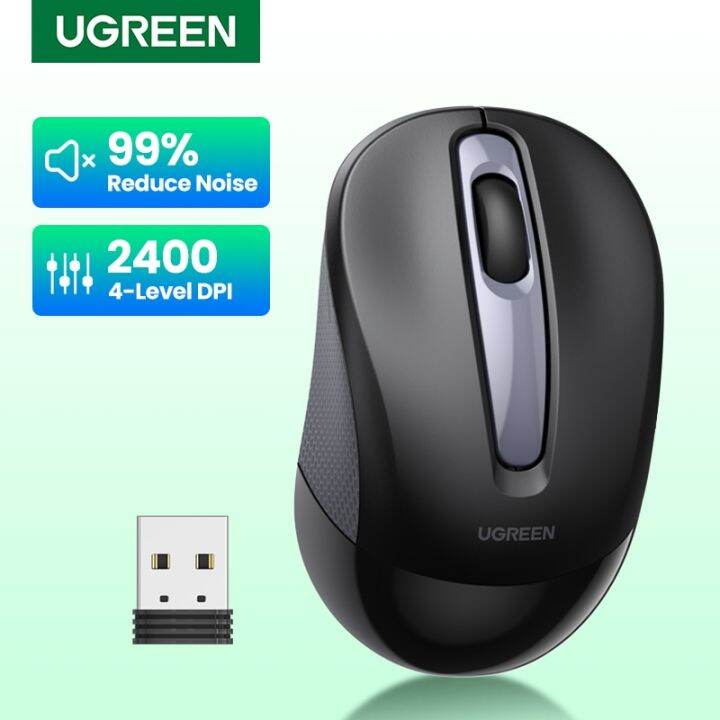 UGREEN Mouse Wireless Ergonomic Shape Silent Click 2400 DPI For Macbook