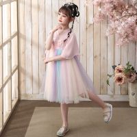 Hanfu Girls, Childrens Tang Suit, Ancient Chinese Style Super Fairy Dirt Skirt, Little Girls Thin Short Sleeve Dress, Hot Summer