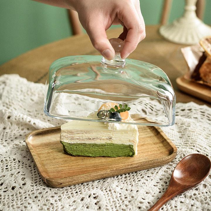 Cake Tray with Lid Clear Cake Stand with Dome Snack Serving Tray