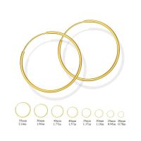 【CC】 20mm-70mm Gold Color Small to Big Large Hoop Earrings Kids Piercing Jewelry