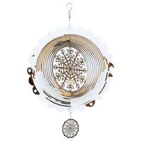 3D Rotating Wind Chime Snowflake Decoration Wind Chimes Outdoor Hanging Decoration