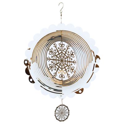 3D Rotating Wind Chime Snowflake Decoration Wind Chimes Outdoor Hanging Decoration