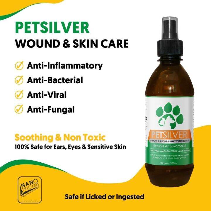 SILVER Colloidal Silver Untuk Kucing, Anjing dll. Ubat Luka, Sporo