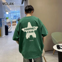 MOLAN เสื้อระบายอากาศและสะดวกสบายอเนกประสงค์แขนสั้นหลวมเสื้อลำลองแขนสั้นพิมพ์ลายแฟชั่นแบบใหม่