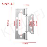 บานพับประตูสแตนเลส5นิ้ว3มม. บานพับหลังบานพับบานพับบ้านบานพับตู้มีลิ้นชักอุปกรณ์เหล็กเครื่องตกแต่งบ้านอุปกรณ์เสริมการล็อคฮาร์ดแวร์ประตู