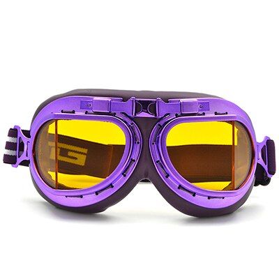 แว่นตาขี่มอเตอร์ไซค์แบบเรโทรหมวกกันน็อคแว่นกันแดดสำหรับนักบินสตีมพังค์วินเทจเจ็ทเอทีวีสกี