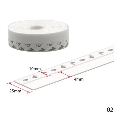 1เมตรแถบซิลิโคนกาวในตัวประตูหน้าต่างแถบซีลด้านล่างฉนวนกันเสียง Weatherstrip กระจกเทปกันฝุ่น5สี