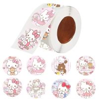 △ Sanrio Melody Kraft Paper Handmade Stickers Kuromi Sealing Waterproof Pochacco Sticker Hello Kitty Decorations Labels