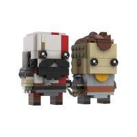 เทพแห่งสงครามโมเดลตัวการ์ตูน Kratos และชุดบล็อกตัวต่อ Atreus สงครามอวกาศ Figrues Brickheadz อิฐของเล่นสำหรับเด็ก