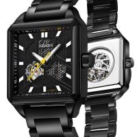 ZZOOI Skeleton Tourbillon Mechanical Watch Men Automatic Classic Wrist Watches Reloj Hombre 2020 Luxury TOP Band OUBAOER Male Clock