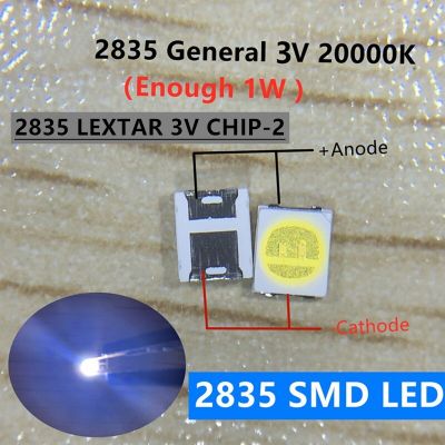 500PCS 2835 COLD WHITE Original LEXTAR 2835 3528 1210 3V 2W SMD LED For Repair TV Backlight Cold white LCD Backlight LED Electrical Circuitry Parts