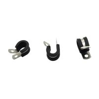 ◎ 4Pcs Rubber Lined 3/8 Inch Wiring Hose Clamp Pipe Cable Mounting Fix Fasteners Hardware Electrical Fittings High Quality