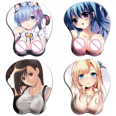 16Styles Creative Japanese Cartoon Anime 3D Sexy Chest hip Silicone Mouse Pad Wristbands Mice Mousepad Wrist Rest Support Office