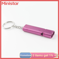 อลูมิเนียมอเนกประสงค์ Ministar นกหวีดฉุกเฉินเครื่องมือพวงกุญแจแบบพกพา