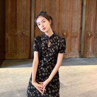 สไตล์วินเทจของผู้หญิง 21 huai ss figure with improved qipao dress summer careful machine show A word skirt thin little black dress shirt