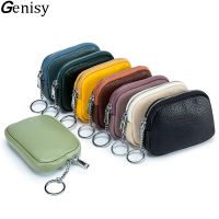 ✗ Fashion Soft Genuine Leather Coin Purse Mini Small Women Wallet Zipper Keychain Clutch Bag Cute Childrens Key Holders Handbags