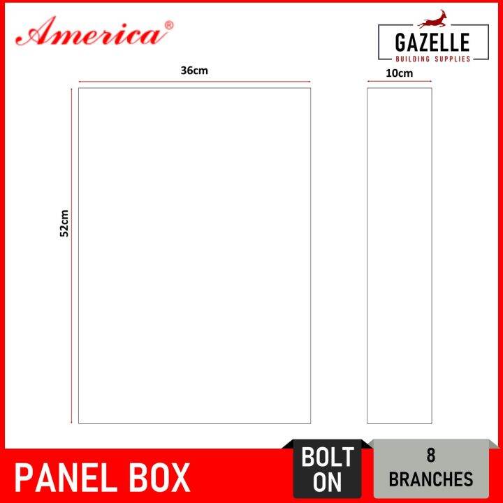 America Panel Box for 2 Pole Bolt-On Circuit Breakers - 4 / 6 / 8 / 10 ...
