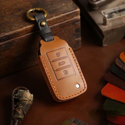 Luxury Leather Car Accessories Key Case Cover Fob Protector for Roewe I5 MG Rx5 Ei6 Max RX3 Keychain Holder Keyring Shell Bag