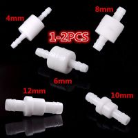 1-2PCS Plastic One Way Inline Check Valve Fuel Gas Liquid Water 4mm/6mm/8mm/10mm/12mm White