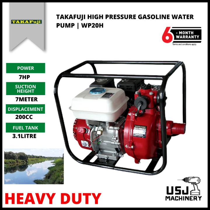 TAKAFUJI High Pressure Gasoline Water Pump WP20H 6 Months Warranty