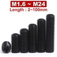 12.9 High Strength Carbon Steel Headless Set Screw Concave Tail Machine/hexagon Socket/kimmi Top Screw M1.6 M2 M2.5 M3~M24 Black Nails Screws Fastener