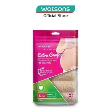 WATSONS Extra Comfort Disposable Underwear for Ladies Free Size (Cotton,  Dermatologically Tested) 5s, Cotton & Paper