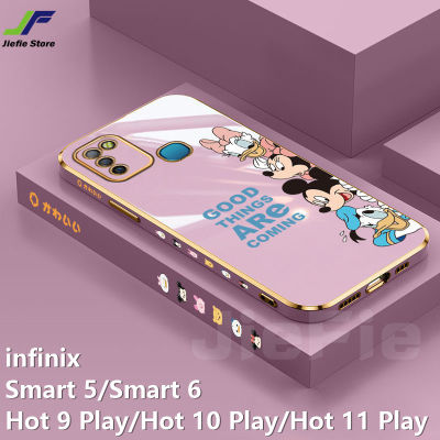 JieFie การ์ตูนมิกกี้เมาส์กรณีโทรศัพท์สำหรับ Infinix สมาร์ท5/สมาร์ท6/ร้อน9เล่น/ร้อน10เล่น/ร้อน11เล่นน่ารักมินิเดซี่โครเมี่ยม Soft TPU โทรศัพท์กรณี