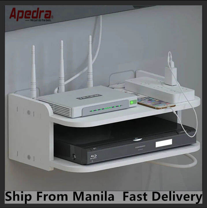 NPC Settop box rack Wooden Wall Mounted Wifi Router Shelf SetTop Box