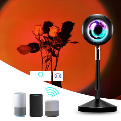 RGB 16Colors UFO Smart Sunset Lamp Projector Bluetooth-Compatible App Remote Control USB Mood Light Angle Adjustable Living Room