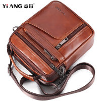 Hot New Real Leather Small Bag Mens Hand Bags Designer Brand Vintage Purse Shoulder Messenger Male Leather Crossbody Bag Casual