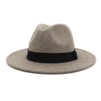 35 ขนสัตว์ Unisex สีทึบด้านเดียว Felt Jazz Fedora หมวกผู้ชายผู้หญิงกว้าง Brim ปานามา Trilby หมวกขายส่ง